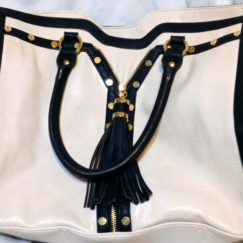 Black & Cream Big Buddha Bag - used once
